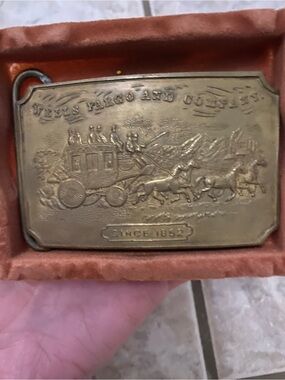 Vintage Wells Fargo Brass Belt Buckle - Tiffany